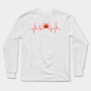 Halloween Pumpkin Heartbeat - II Long Sleeve T-Shirt